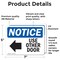 Signmission Use Other Door (Left Arrow) Sign With Symbol, 7 in W x Rectangle, Vinyl Decal OS-2PACK-NS-D-57-L-18803 - alternate 2